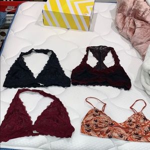 FOUR SIZE LARGE Free people bralets